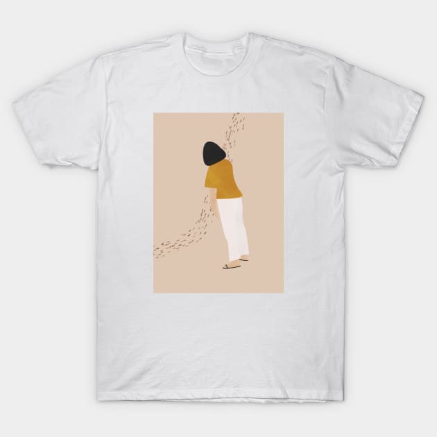 Moody Woman, Sad Woman Illustration T-Shirt by Colorable